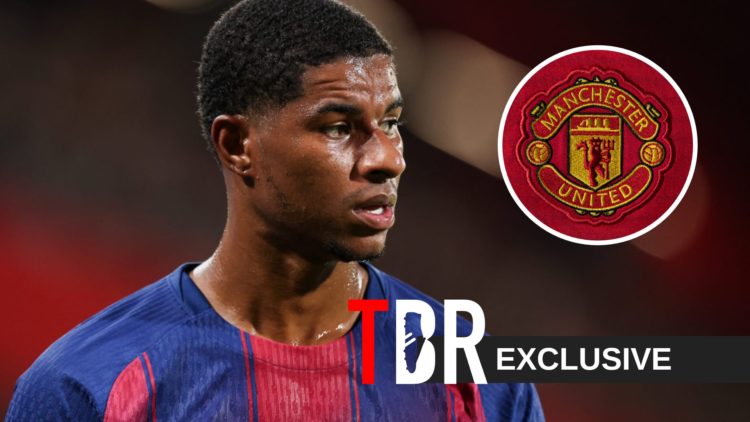 Marcus Rashford of FC Barcelona looks on during the Joan Gamper Trophy match between FC Barcelona and Como 1907 at Estadi Johan Cruyff (Left) The M...