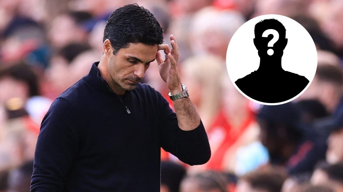 Arsenal manager Mikel Arteta reacts during the Premier League match between Liverpool and Arsenal at Anfield (Left) Mystery (Right).