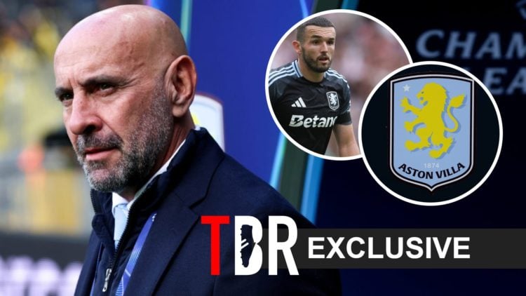 Monchi, John McGinn (inset, left), Aston Villa badge (inset, right)
