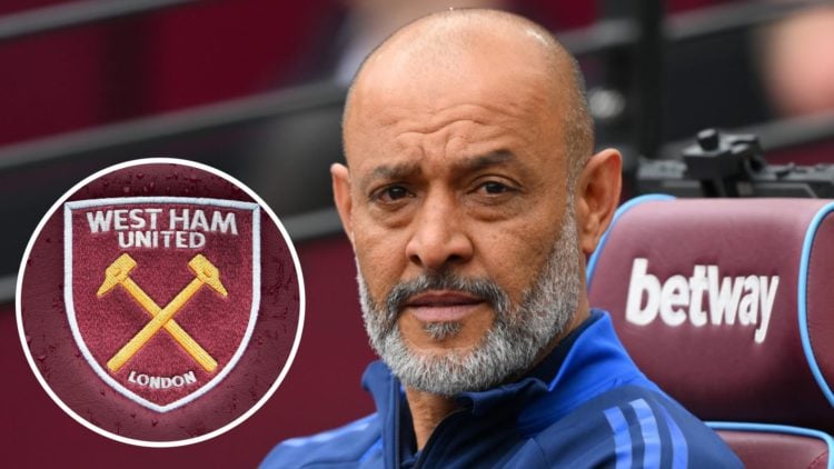 Nuno Espirito Santo, West Ham badge (inset)