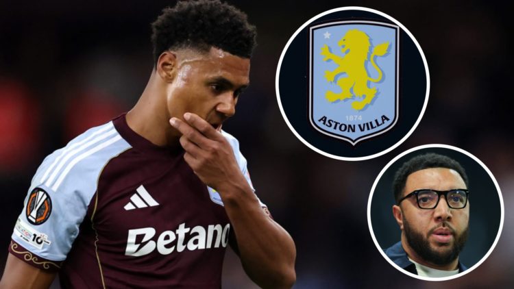 Ollie Watkins, Aston Villa badge (inset, top), Troy Deeney (inset, bottom)
