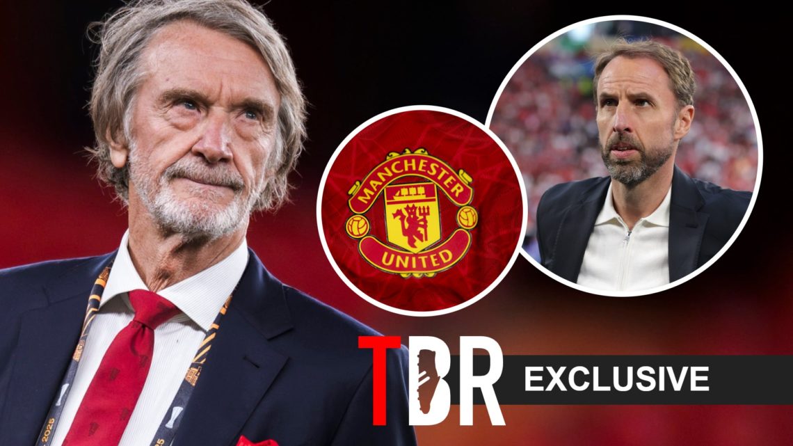 Manchester United co-owner Sir Jim Ratcliffe alongside Gareth Southgate.