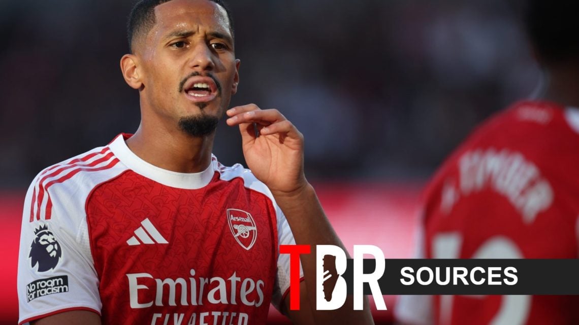 Arsenal's William Saliba during a Premier League match.