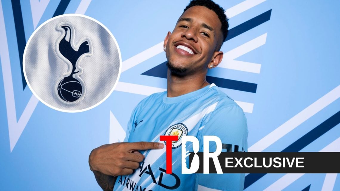 Savinho of Manchester City poses for a portrait during the official UEFA Champions League 2025/26 portrait session (Right) The Tottenham Hotspur cl...