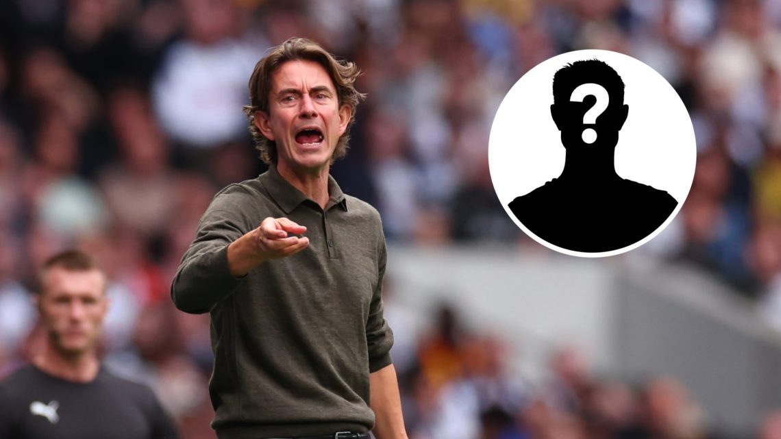 Tottenham Hotspur boss Thomas Frank looks on against Bournemouth. Inset, a mystery player icon.