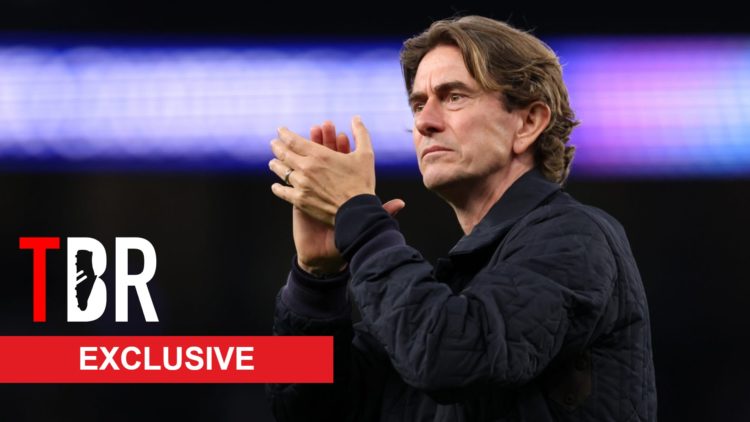 Thomas Frank applauds after Tottenham vs Villarreal in the Champions League