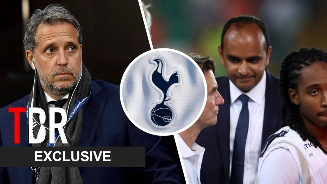 Split image of former Tottenham Hotspur director Fabio Paratici (L) and Spurs' CEO Vinai Venkatesham (R).
