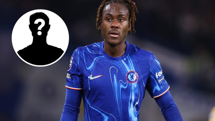 Trevoh Chalobah playing for Chelsea (right) with a mystery image overlayed (left)