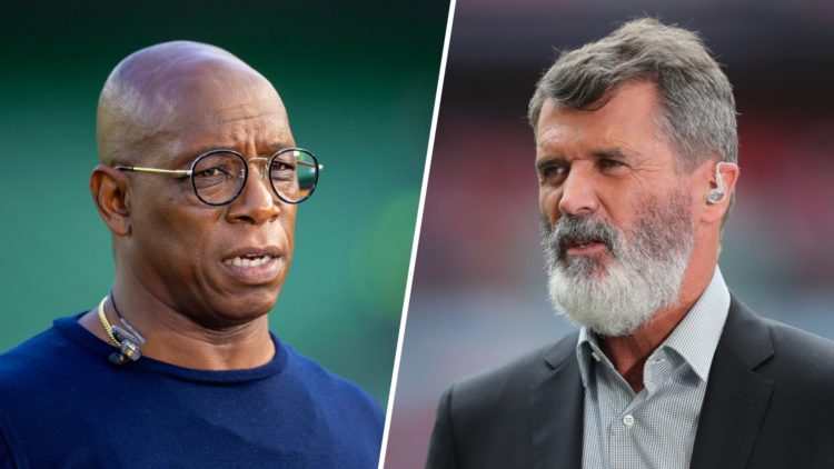 Pundits Ian Wright and Roy Keane.