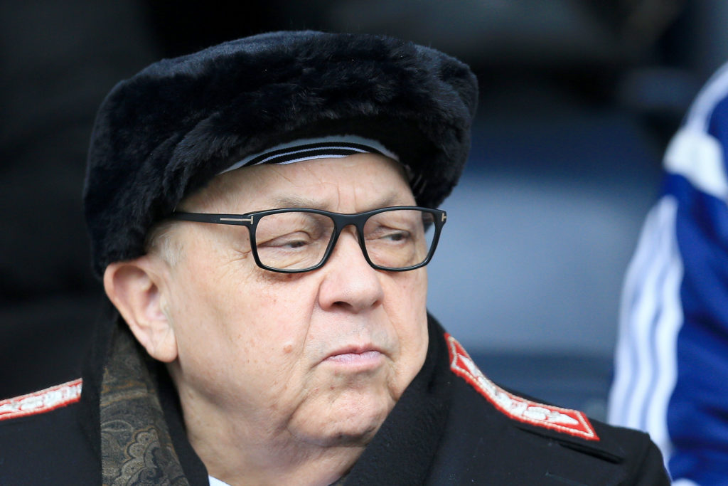 West Ham owner David Sullivan sits in the stands prior to Reading Women v West Ham United Ladies in the Women's FA Cup