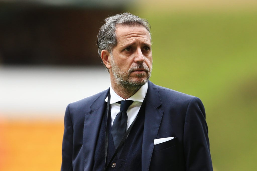 Fabio Paratici looks on before Wolves vs Tottenham