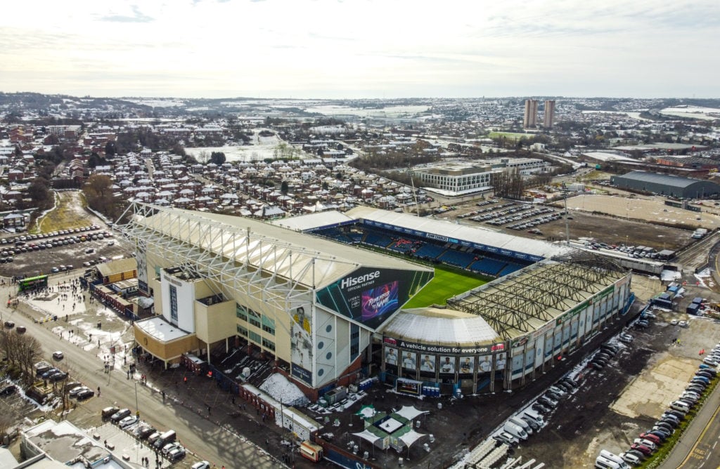 An aerial shot of Leeds United's home stadium Elland Road