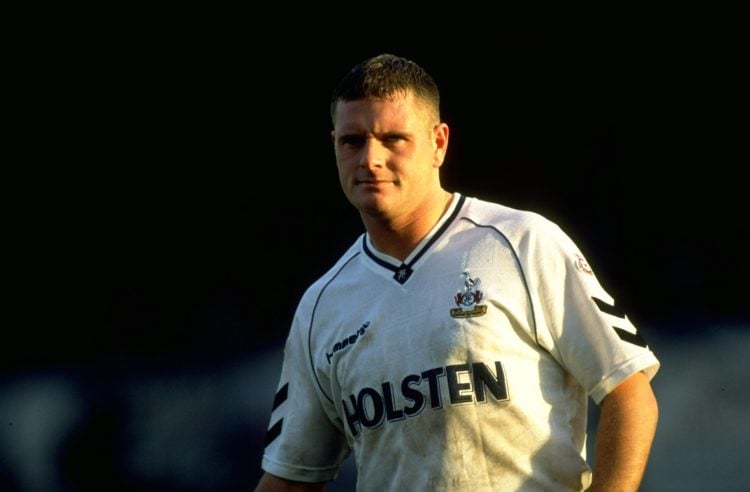 Feb 1991:  Portrait of Paul Gascoigne of Tottenham Hotspur during the FA Cup fifth round match against Portsmouth at Fratton Park in Portsmouth, En...