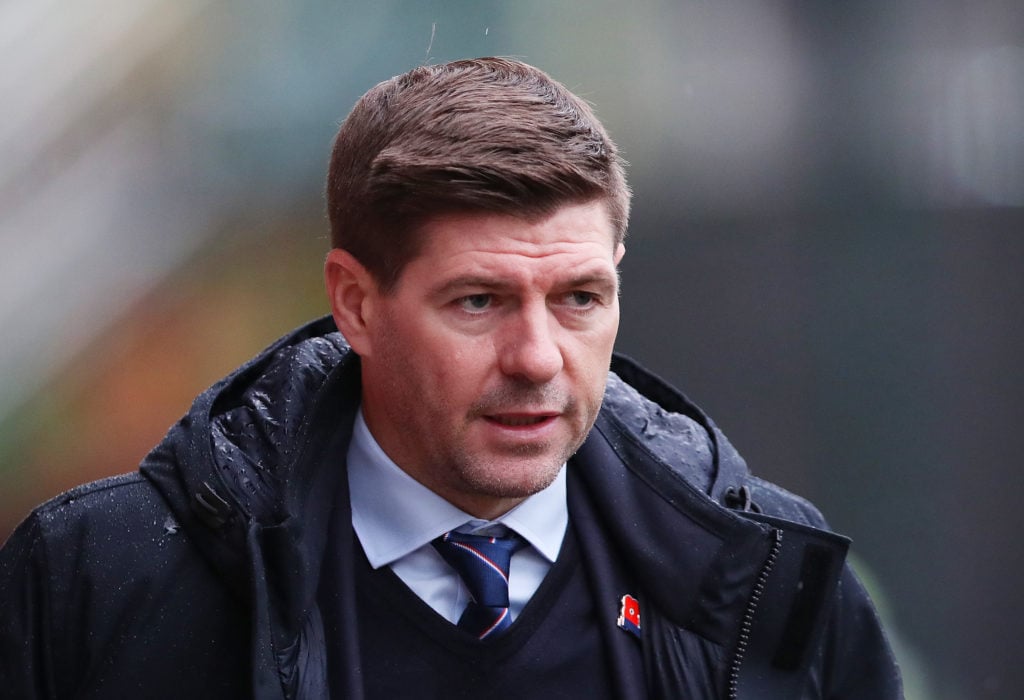 Steven Gerrard is pictured during his first spell in charge of Rangers in 2021