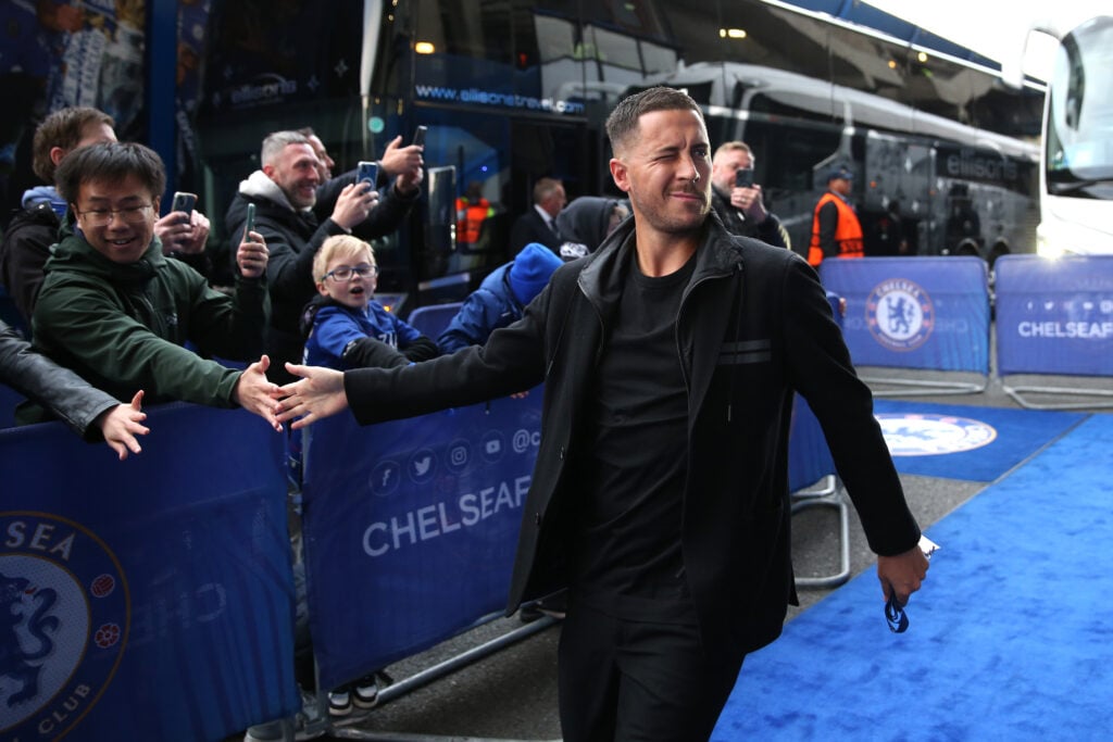 Eden Hazard looks on before Chelsea vs Real Madrid