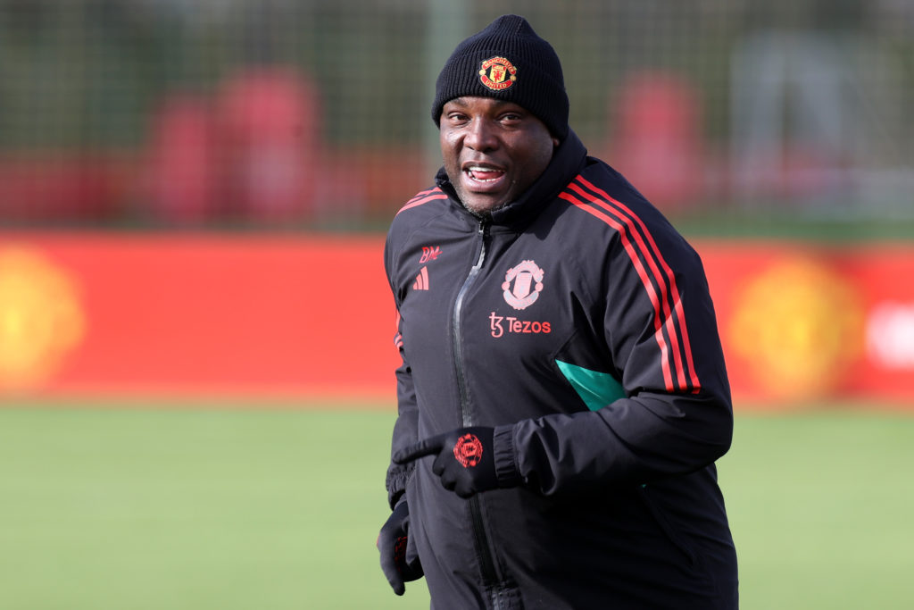 Benni McCarthy as a first-team striker coach at Manchester United