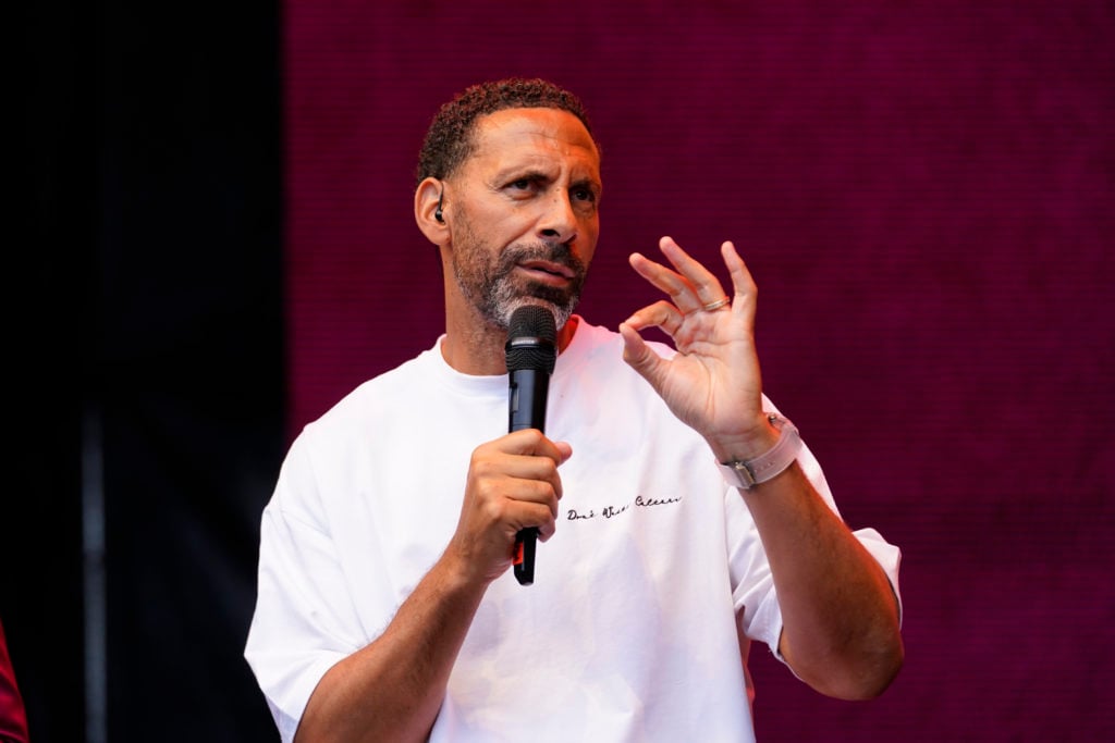 Rio Ferdinand speaks before the Champions League final