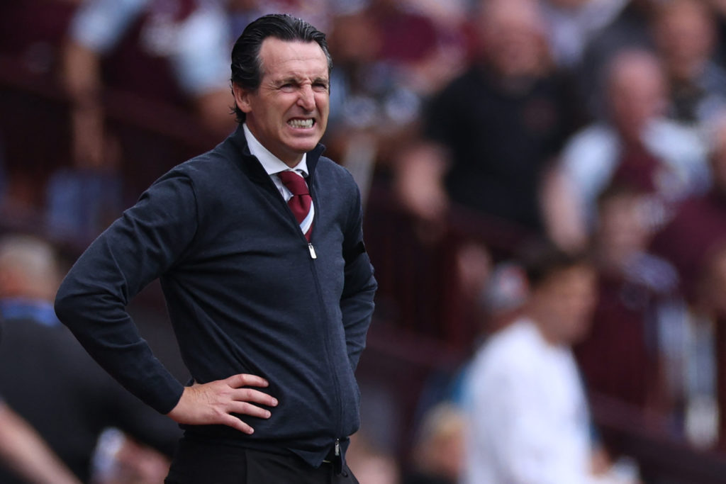 Unai Emery on the sidelines for Aston Villa.