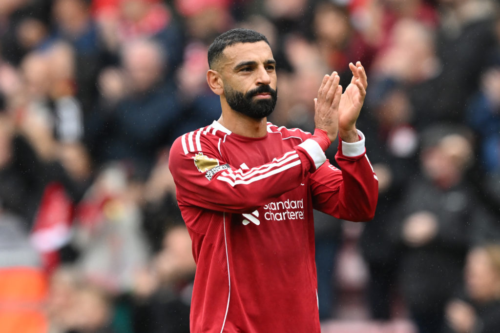 Liverpool star Mohamed Salah celebrates a win over Everton in the Premier League