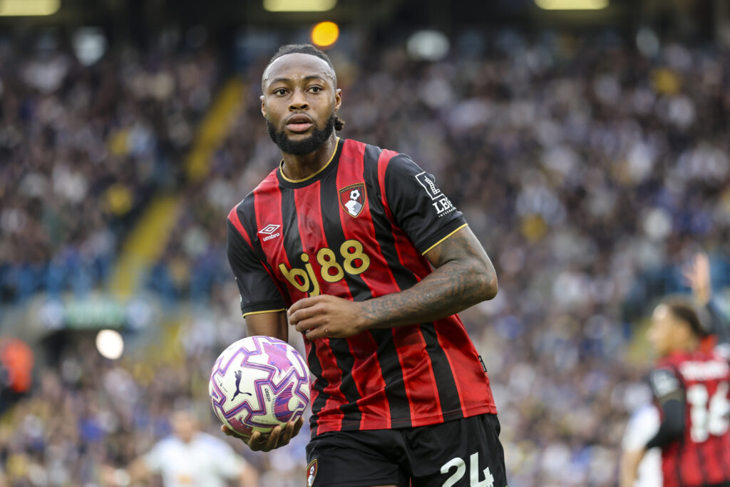 Antoine Semenyo of Bournemouth during the Premier League match between Leeds United and Bournemouth at Elland Road