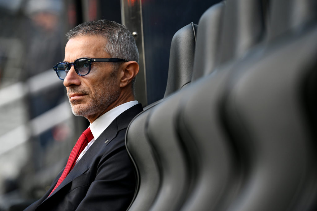 Andrea Berta looks on before Newcastle vs Arsenal