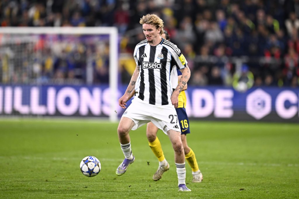 Nick Woltemade during Newcastle's Champions League win.