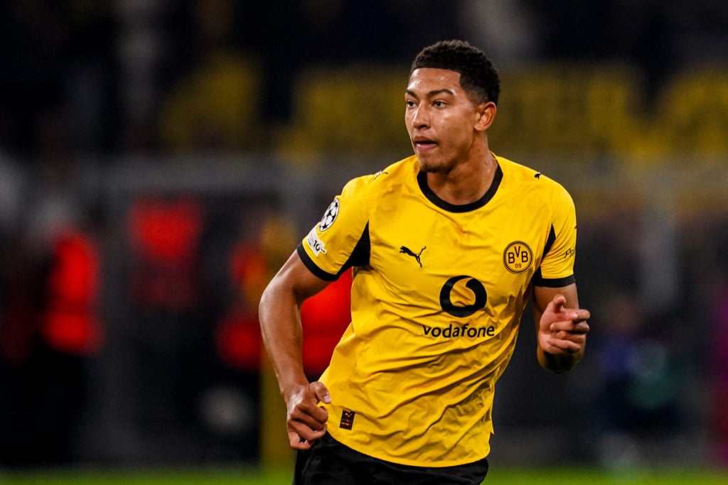 Jobe Bellingham of Borussia Dortmund looks on during the UEFA Champions League 2025/26 League Phase MD2 match between Borussia Dortmund and Athletic Club at BVB Stadion Dortmund.