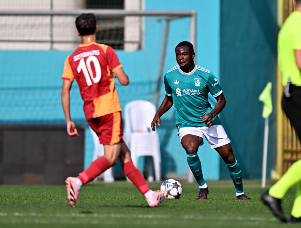 Wellity Lucky of Liverpool U19 during the UEFA Youth League match between Galatasaray U19 and Liverpool U19 at Esenler Erok Stadium.