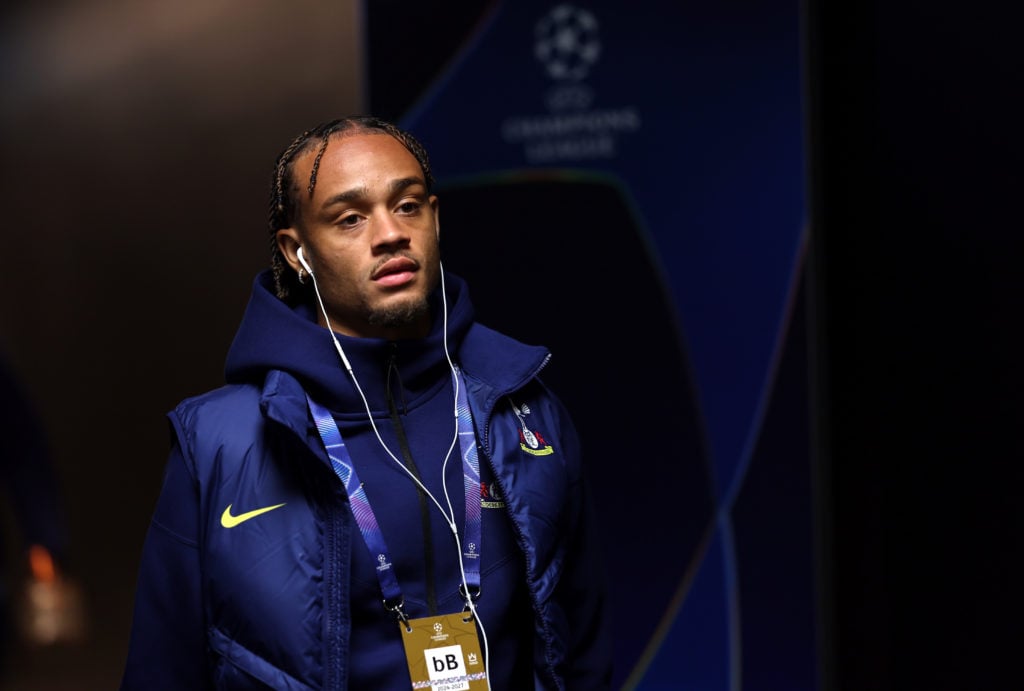 Tottenham Hotspur attacker Xavi Simons arrives for Champions League match.