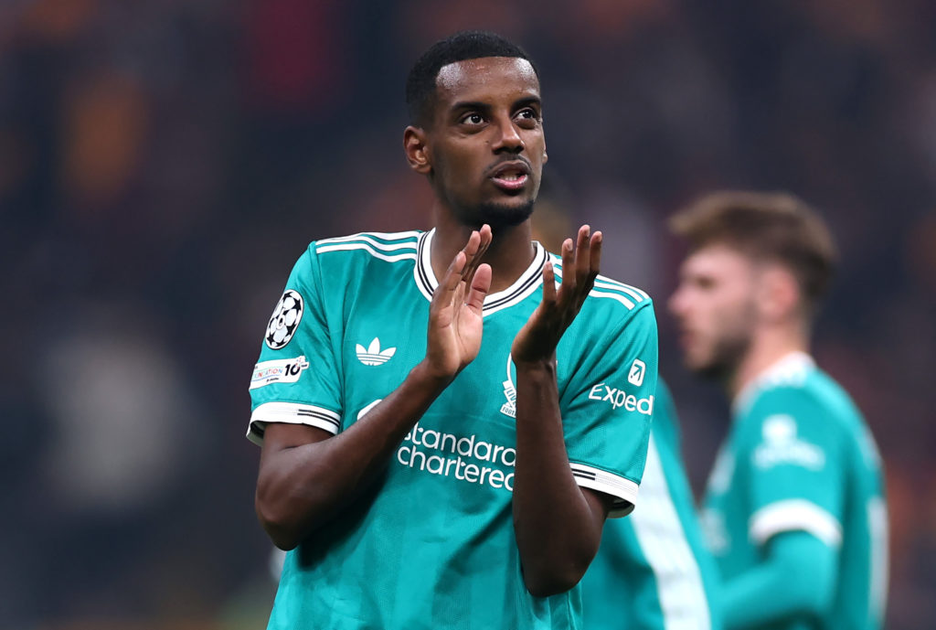 Alexander Isak of Liverpool applauds the fans following the UEFA Champions League 2025/26 League Phase MD2 match between Galatasaray A.S. and Liverpool FC at Ali Sami Yen Spor Kompleksi.