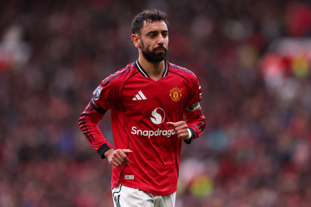 Bruno Fernandes in action during Manchester United's victory against Sunderland at Old Trafford