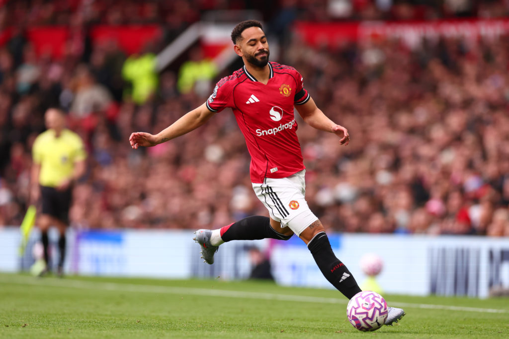 Matheus Cunha looks dejected during Manchester United's Premier League win against Sunderland at Old Trafford