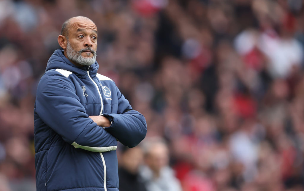 West Ham United head coach Nuno Espirito Santo reacts during the 2-0 defeat against Arsenal at the Emirates