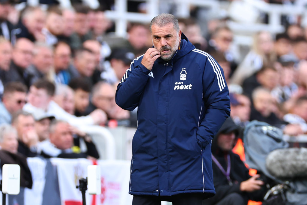 Nottingham Forest boss Ange Postecoglou looks dejected in their loss vs Newcastle