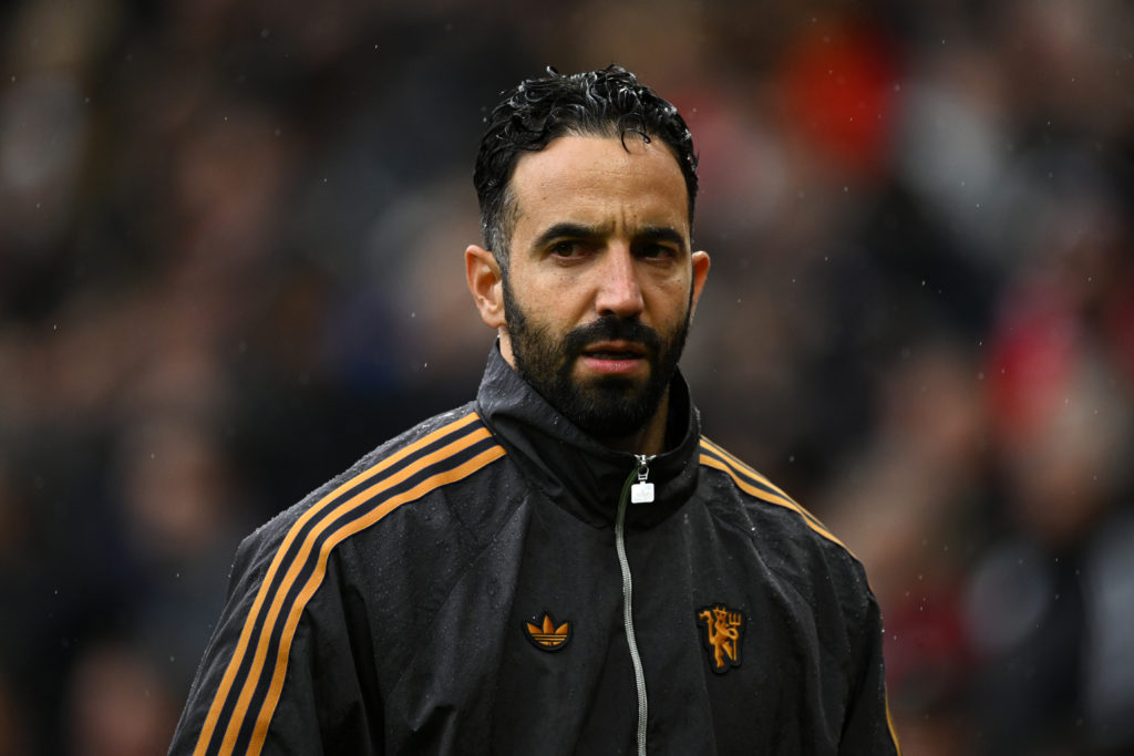 Manchester United head coach Ruben Amorim looks on from the touchline during his side's victory against Sunderland at Old Trafford