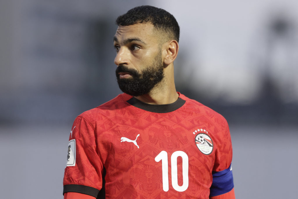 Mohamed Salah looks on during an Egypt match
