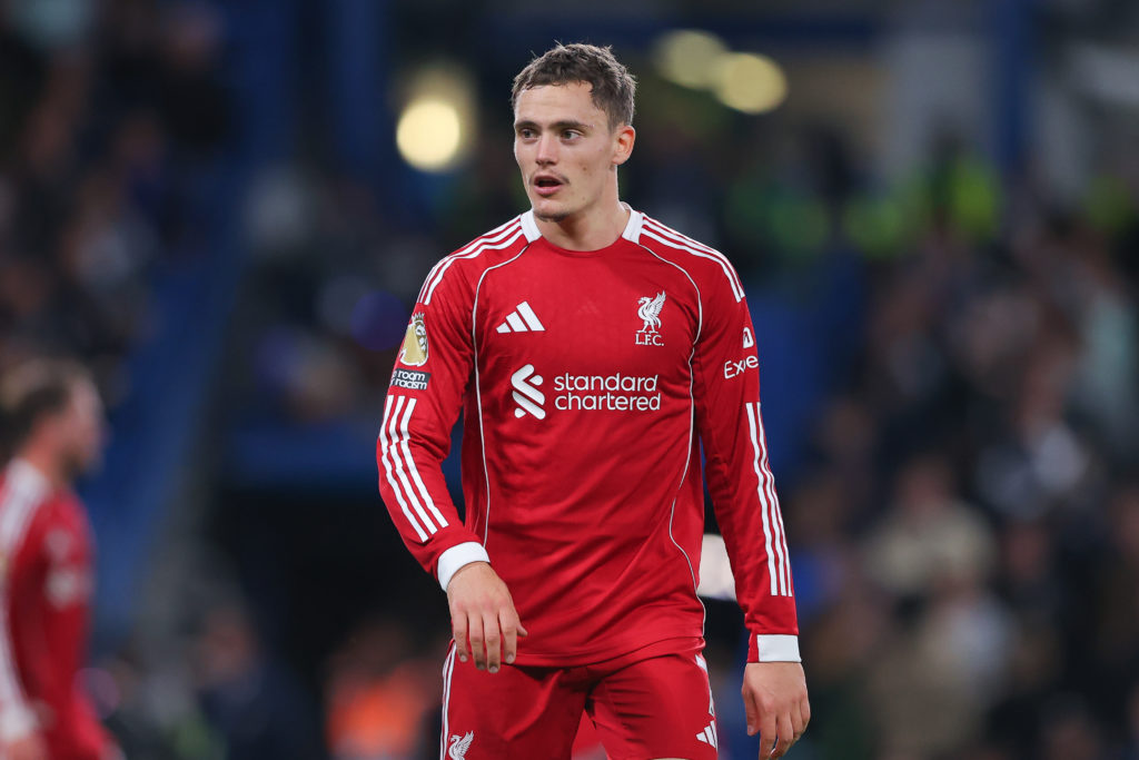 Florian Wirtz of Liverpool during the Premier League match between Chelsea and Liverpool at Stamford Bridge.