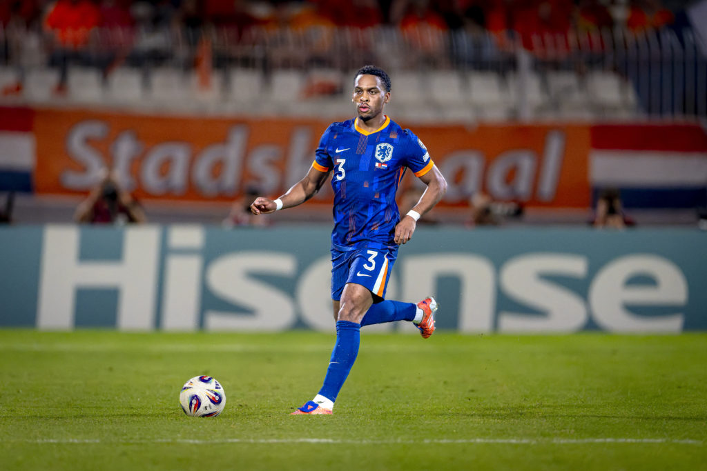 Jurrien Timber in action for the Netherlands against Malta