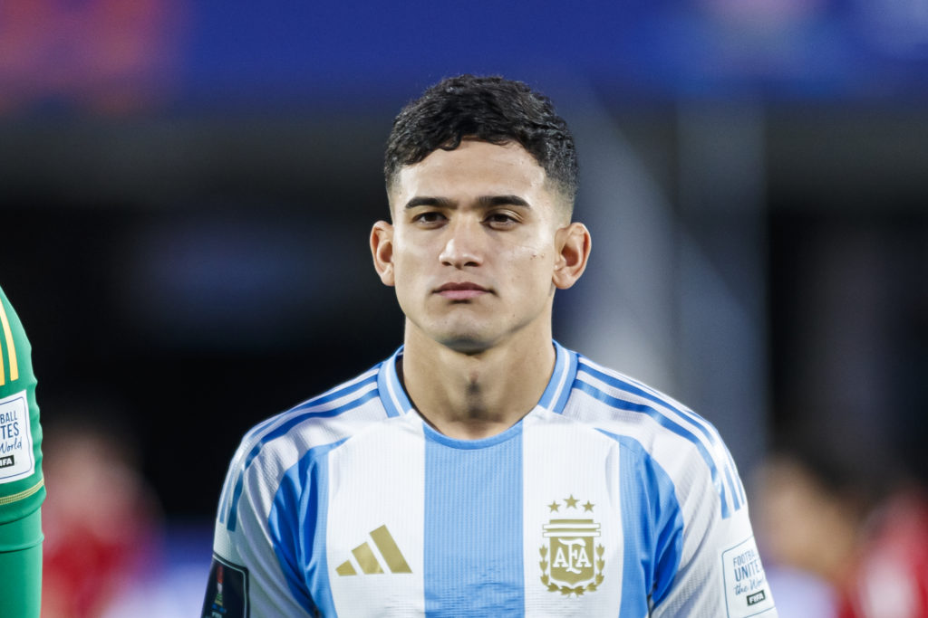 Dylan Gorosito of Argentina looks on prior to the FIFA U-20 World Cup Chile 2025 quarter-final match between Mexico and Argentina at Estadio Nacional Julio Martinez Pradanos.