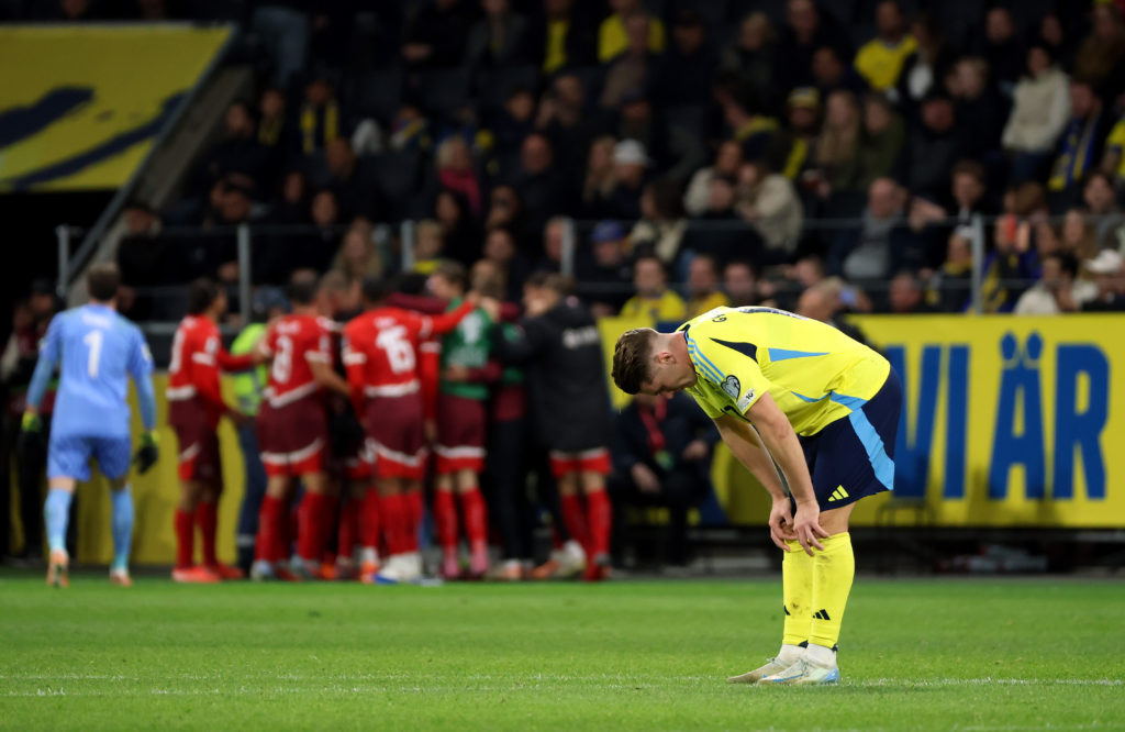 Viktor Gyokeres reacts during Sweden vs Switzerland