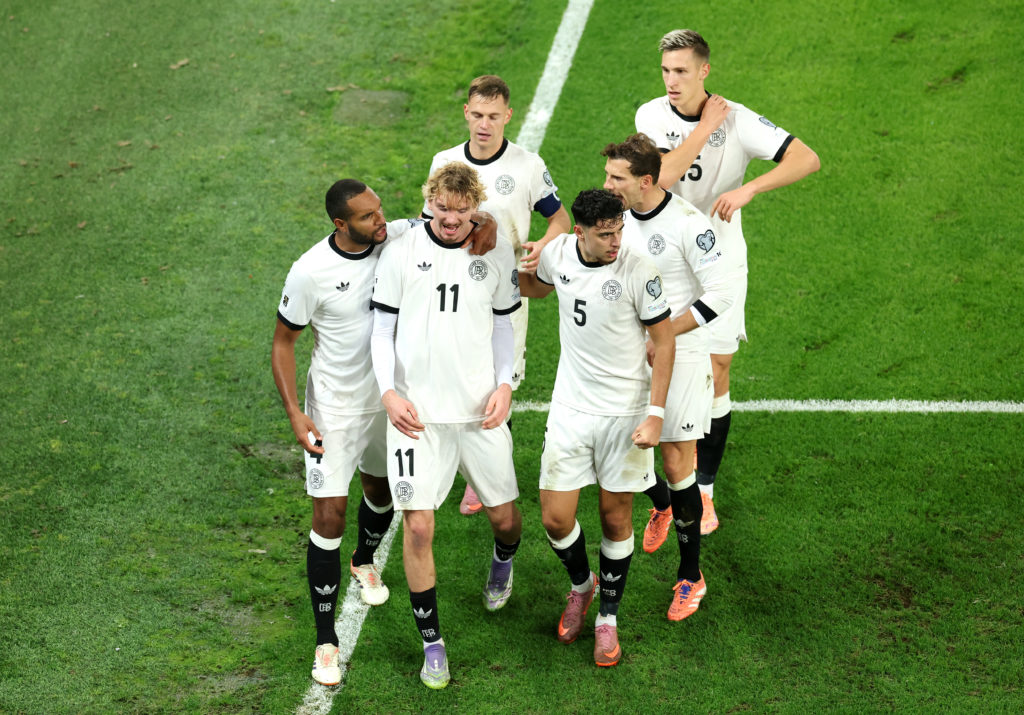 Germany players celebrate after scoring against Northern Ireland