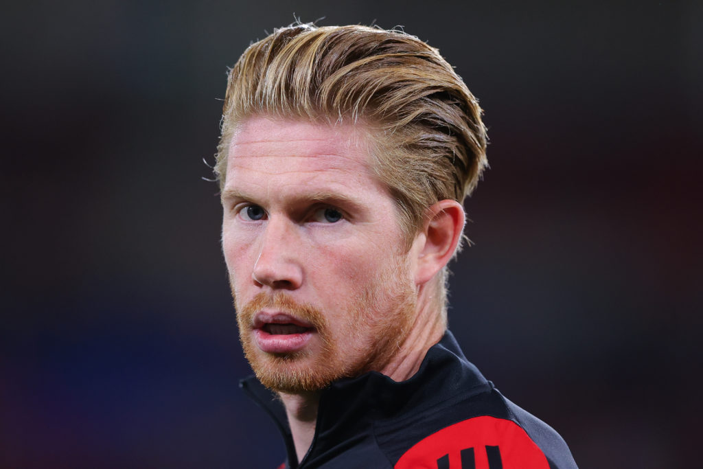 Kevin De Bruyne in action during a clash between Belgium and Wales