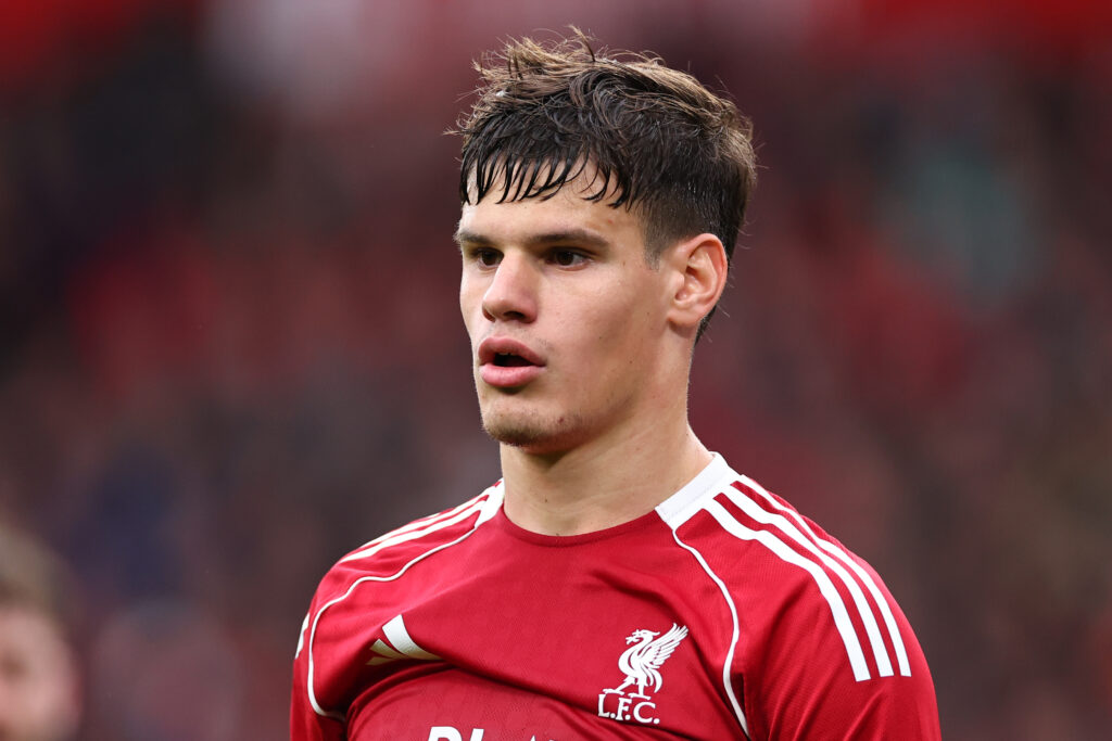 Milos Kerkez during Liverpool v Manchester United - Premier League