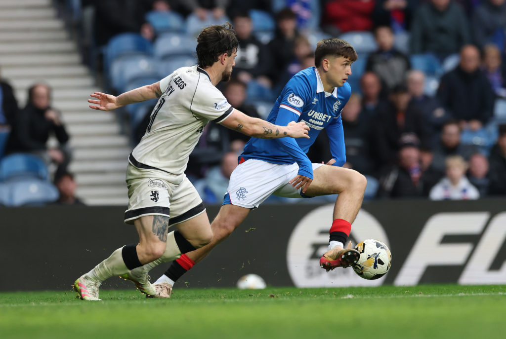 Tottenham loanee Mikey Moore gets assist for Rangers against Dundee United in the William Hill Premiership