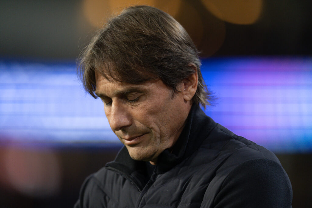 Napoli coach Anotnio Conte looks on in the Champions League