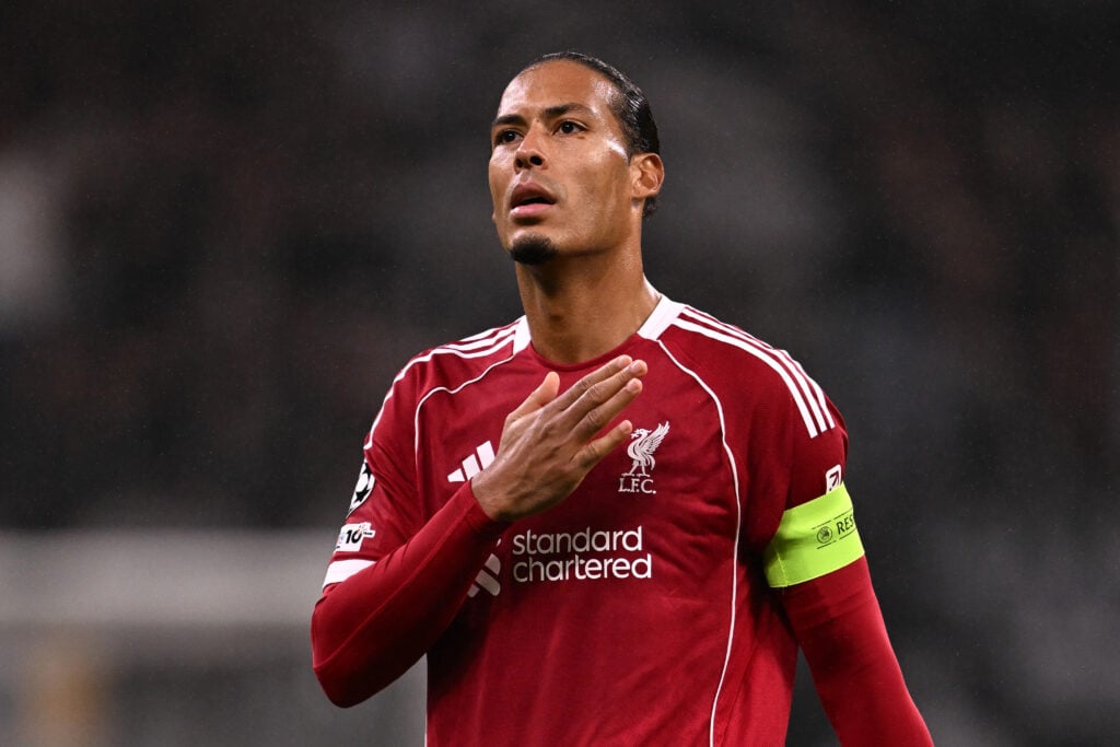 Virgil van Dijk reacts after Eintracht Frankfurt vs Liverpool