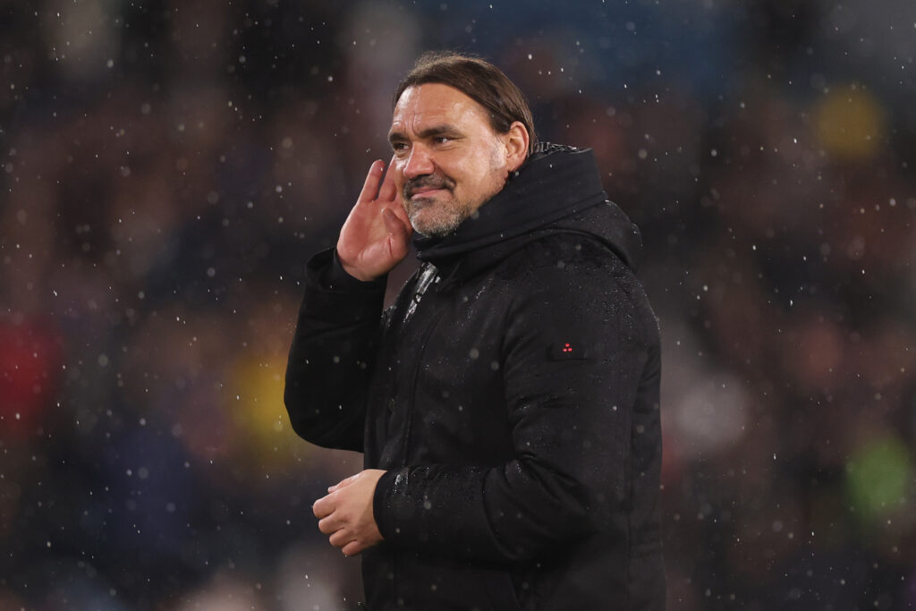 Leeds boss Daniel Farke managing Leeds vs West Ham in the Premier League