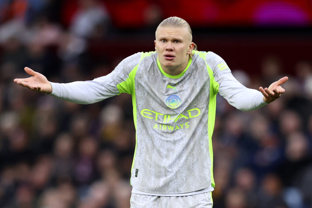 Erling Haaland during Aston Villa v Manchester City - Premier League