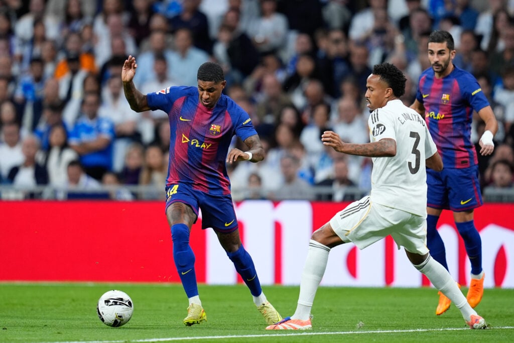 Marcus Rashford of FC Barcelona in action during the Spanish League, LaLiga EA Sports, football match played between Real Madrid C.F. and FC Barcelona