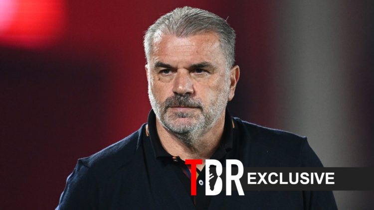 Ange Postecoglou of Nottingham Forest looks on with the TBR Football logo and exclusive overlay